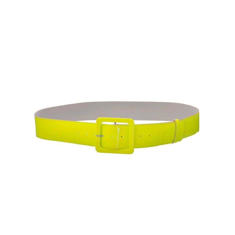 1980s Neon Yellow Wide Belt Costume Accessory