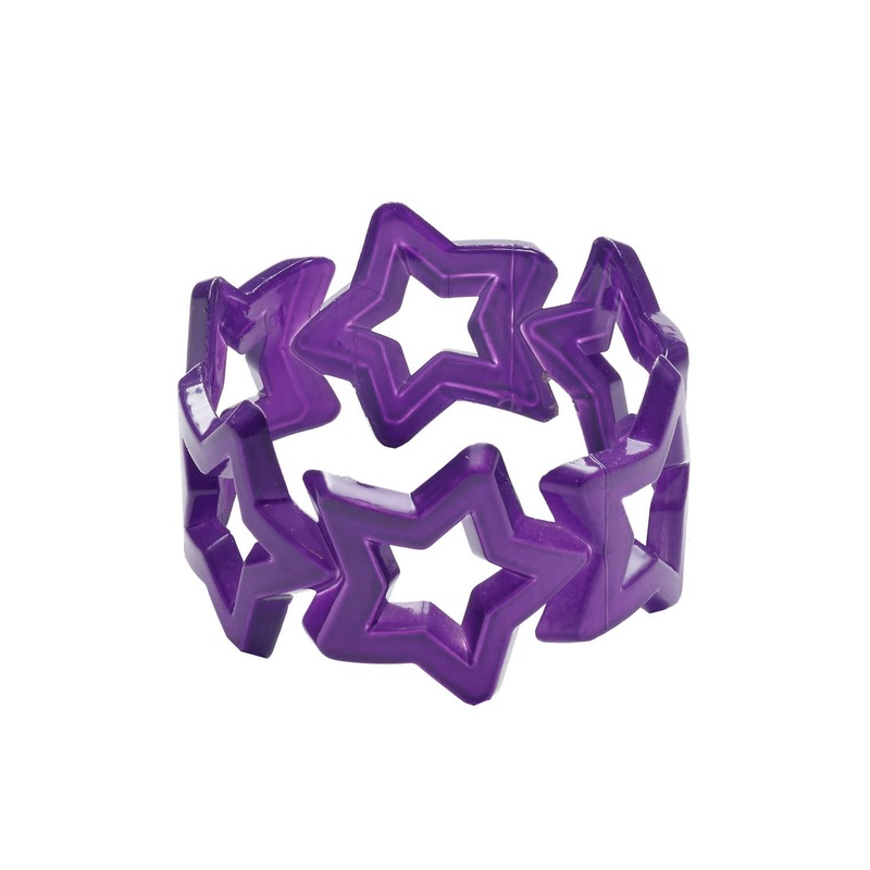 1980s Thick Retro Purple Star Bangle Costume Accessory