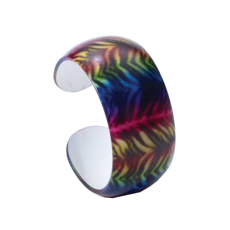 80s Retro Rainbow Zebra Print Ladies Bangle Costume Accessory