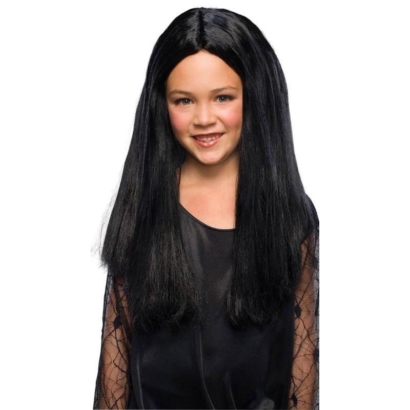 Addams Family Girls Morticia Halloween Costume Wig