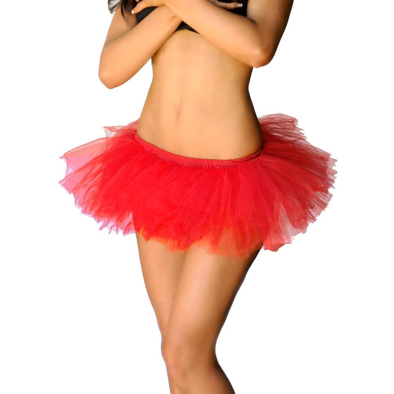 Adorable Fluffy Tutu Skirt in Red S-M