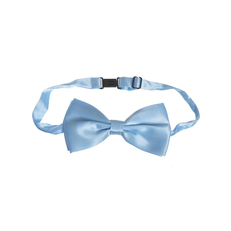 Baby Blue Satin Adjustable Costume Bow Tie
