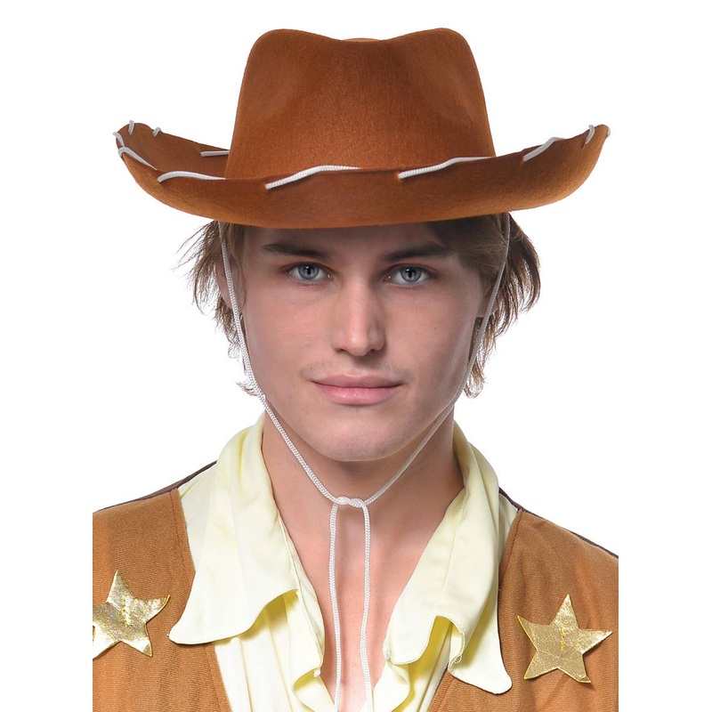 Brown Feltex Mens Woody Cowboy Costume Hat