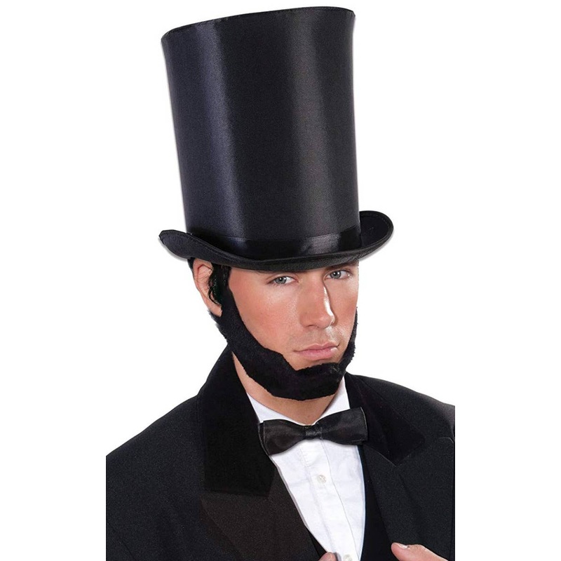 Extra Tall Mens Abraham Inspired Black  Top Hat