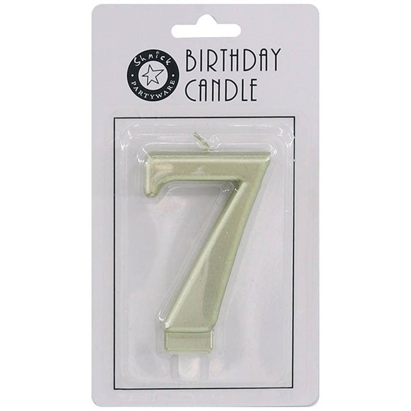 Gold 9cm Number 7 Birthday Candle