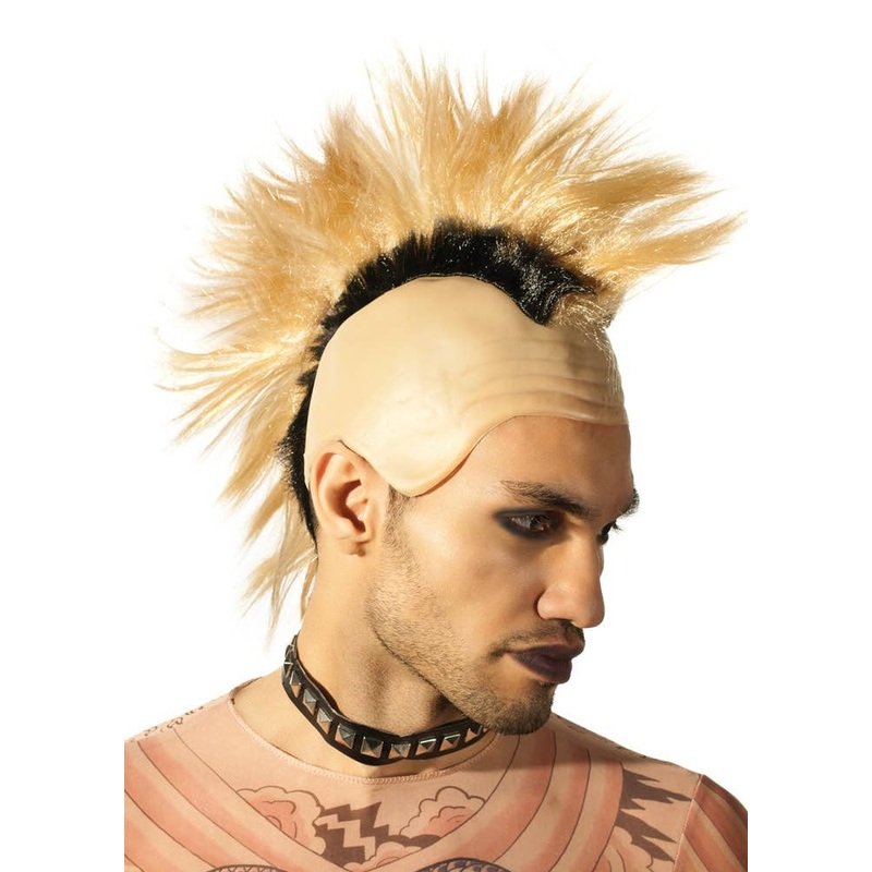Radical 1980s Mens Blonde Mohawk Costume Wig
