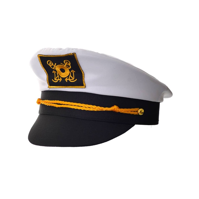 Ship Captain Black and White Adults Costume Hat
