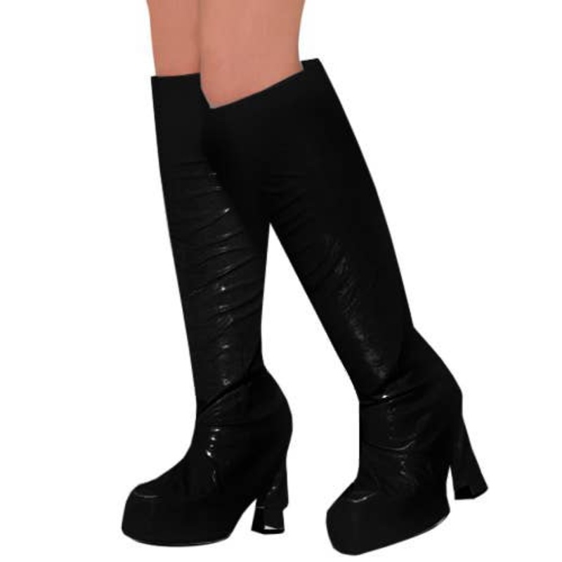 60s Black Go Go Boot Top Covers