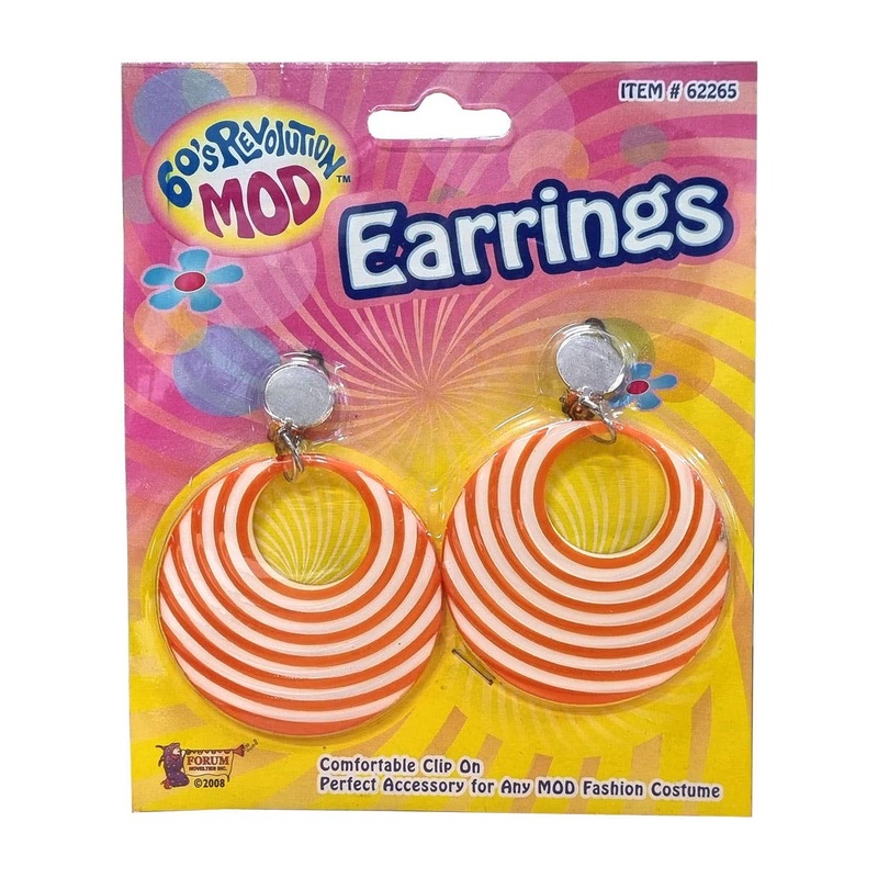 60s Orange Swirl Mod Earrings