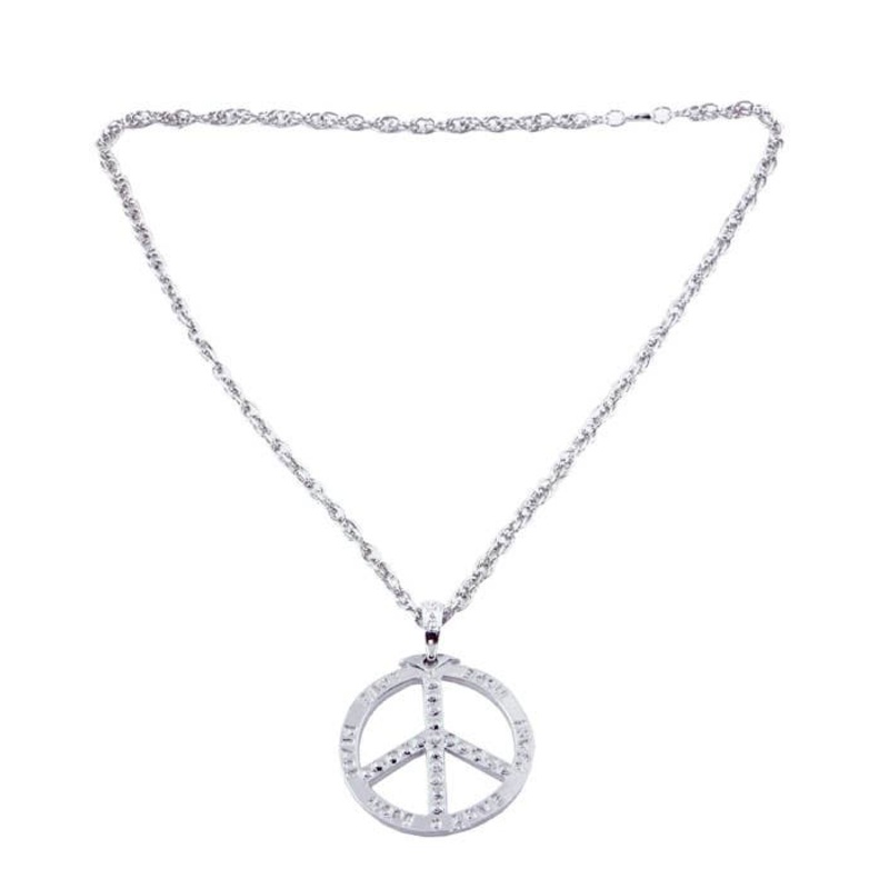 70s Deluxe Hippie Peace Sign Necklace