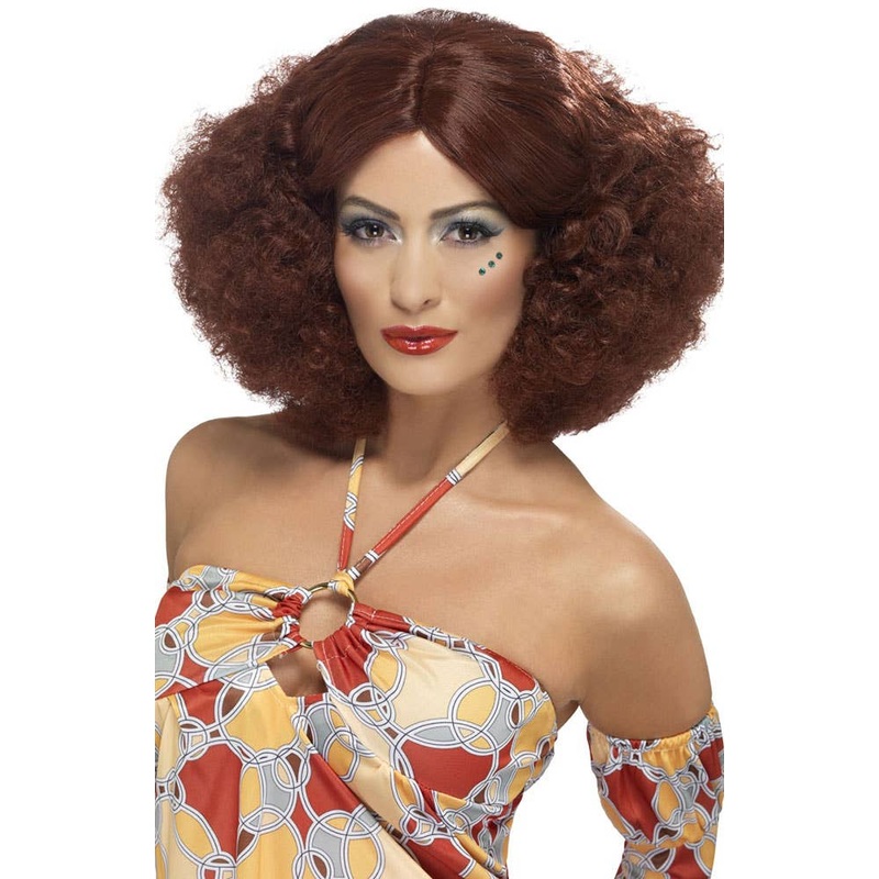 70s Disco Womens Auburn Costume Wig
