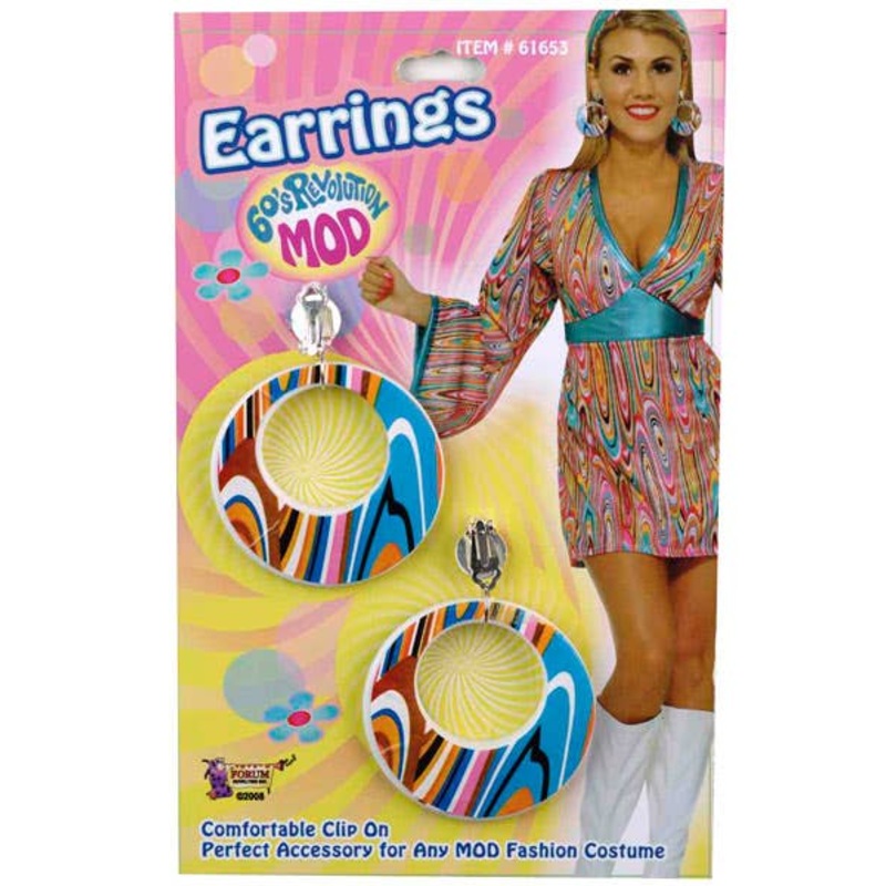 70s Wild Swirl Mod Earrings