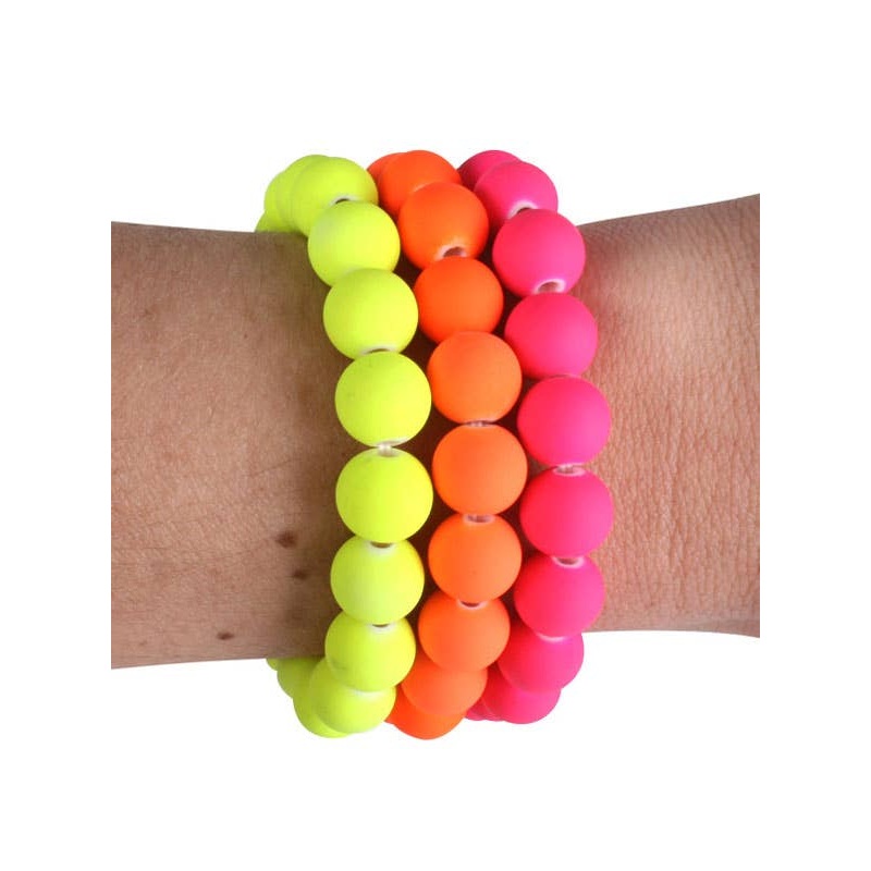 80s Neon Beaded Costume Bracelets