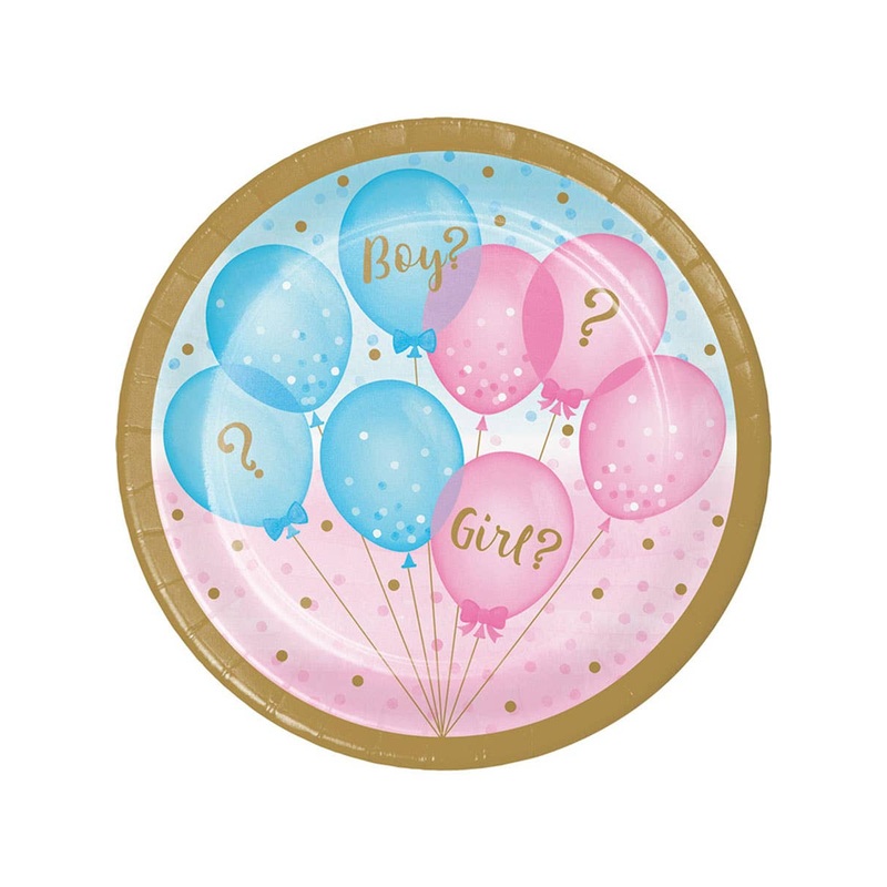 Gender Reveal Boy or Girl 8 Pack Paper Plates