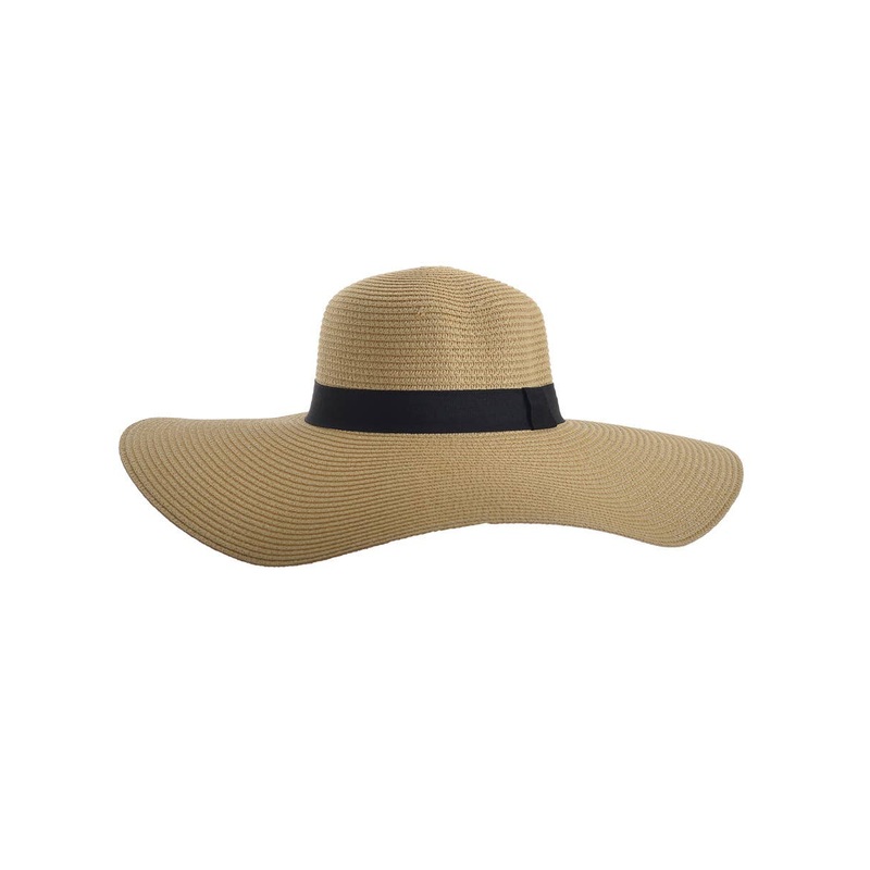 Light Straw Wide Brimmed Floppy 1970s Costume Hat