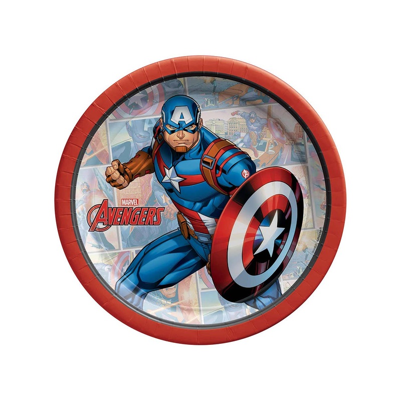 Marvel Avengers Captain America 8 Pack 17cm Paper Plates