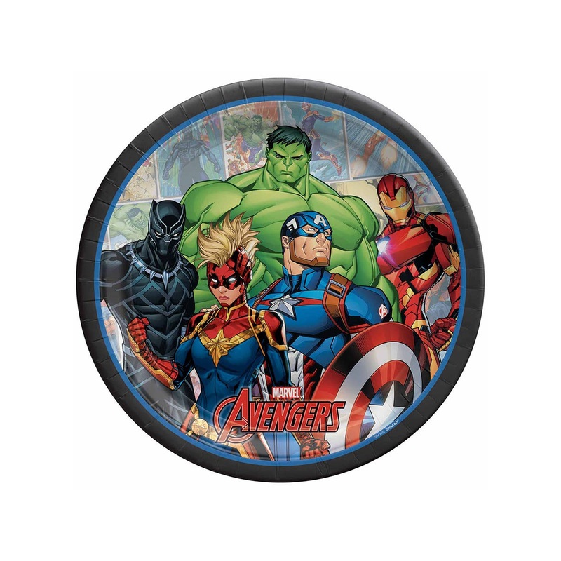Marvel Avengers Powers Unite 8 Pack Large 23cm Paper Plates