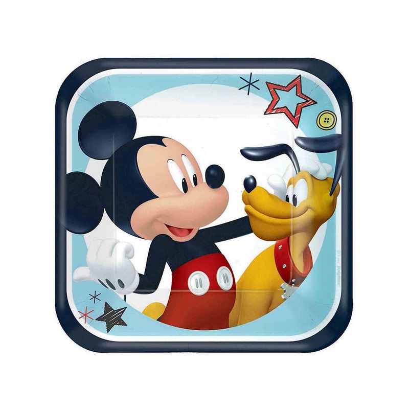 Mickey On The Go 8 Pack Small 17cm Paper Plates
