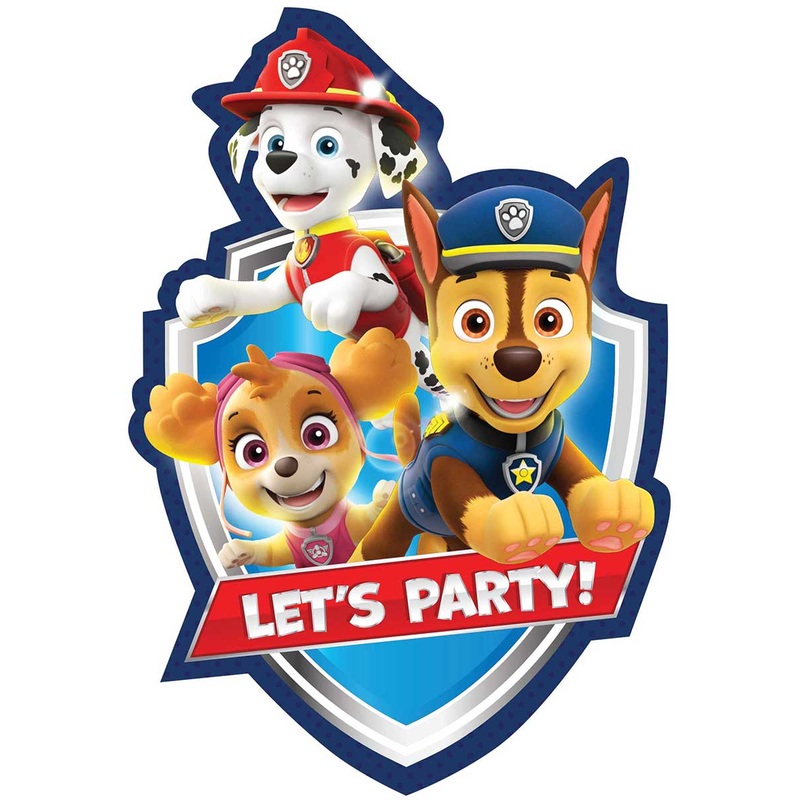 Paw Patrol 8 Pack Party Invitations