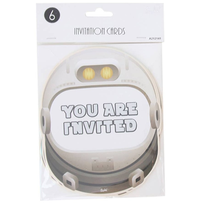 Space Astronaut Helmet Shaped 6 Pack Party Invites