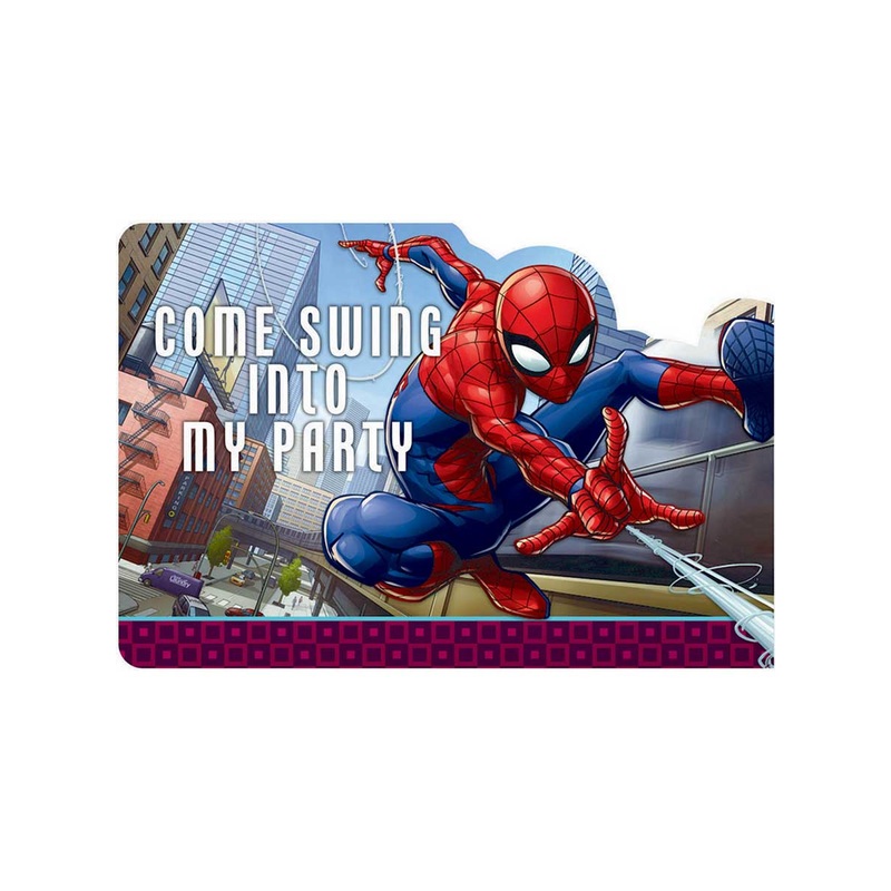 Spiderman 8 Pack Party Invitations