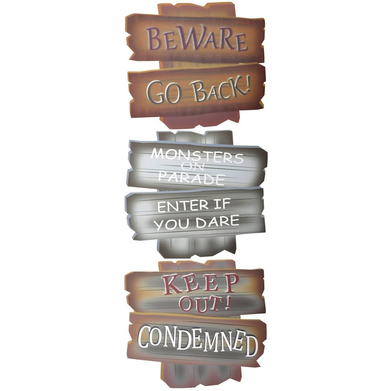 Warning Signs 6 Pack Halloween Garden Stakes