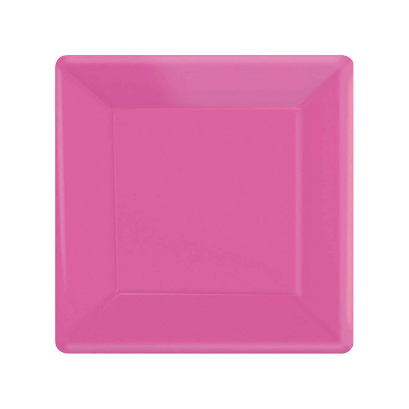 Bright Pink 26cm Square 20 Pack Paper Plates
