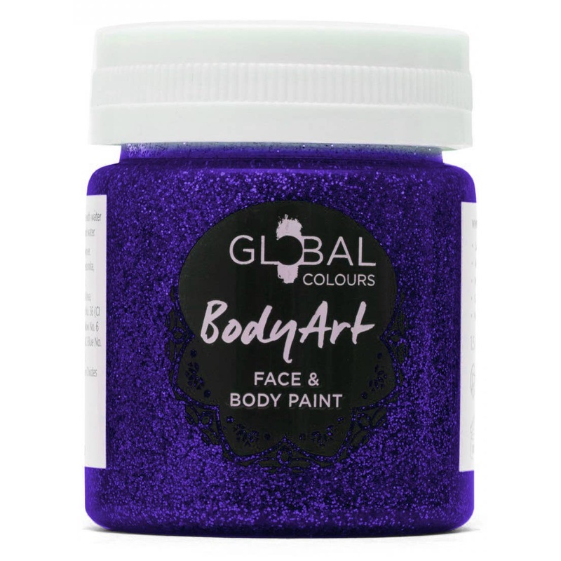 Global Colours 45ml Blue Glitter Face and Body Paint