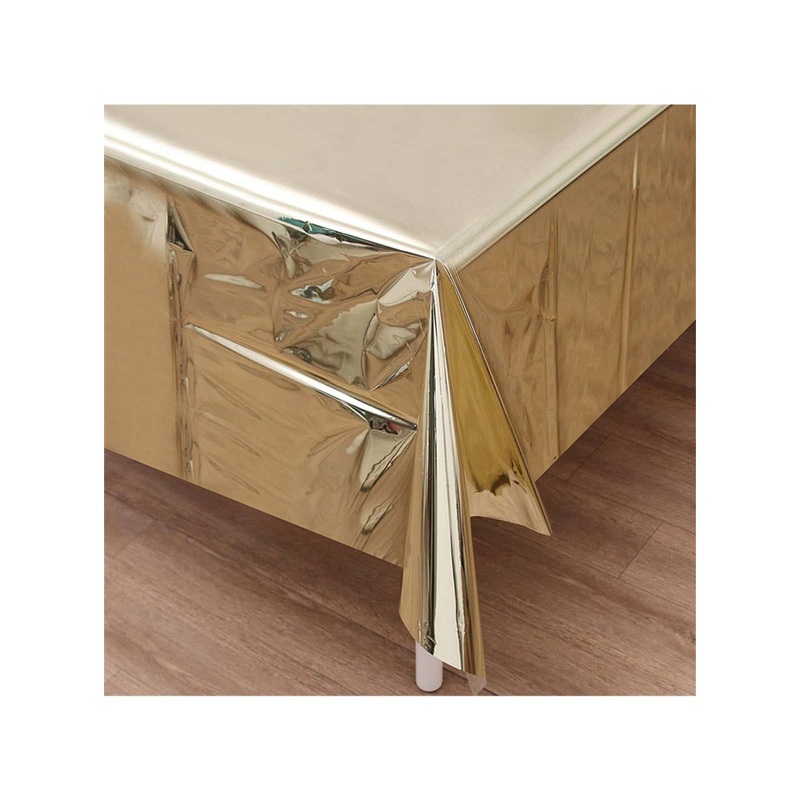 Metallic Gold 254cm Plastic Table Cover