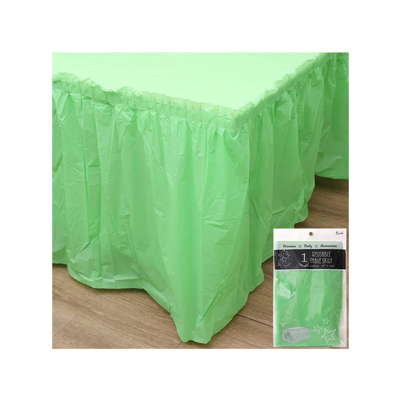 Shamrock Green 426cm Plastic Table Skirt