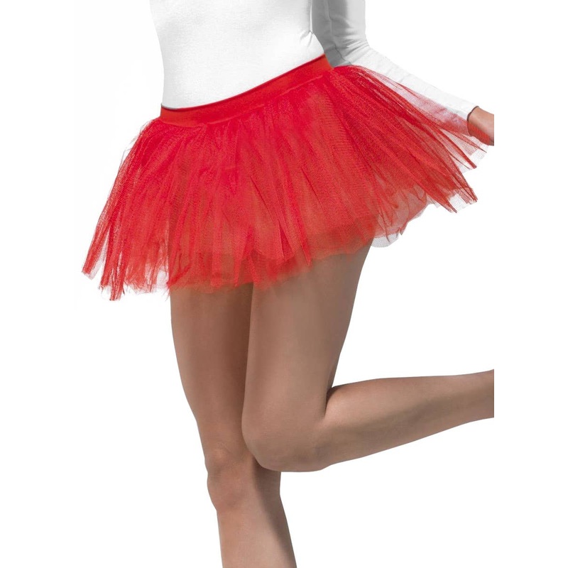 1980s Womens Red Layered Costume Tutu One Size