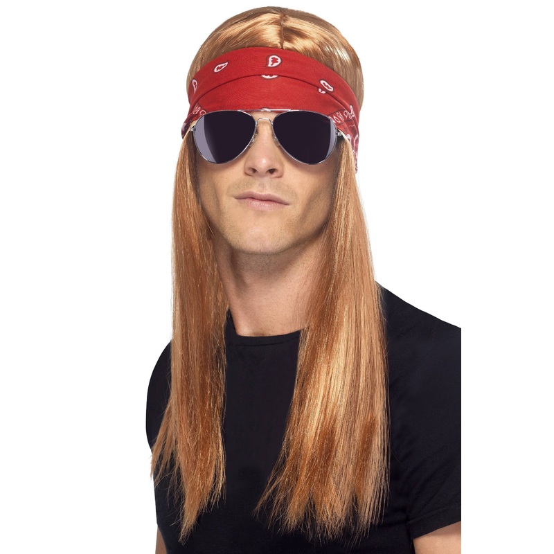 1990s Rocker Mens Axl Rose Wig Kit