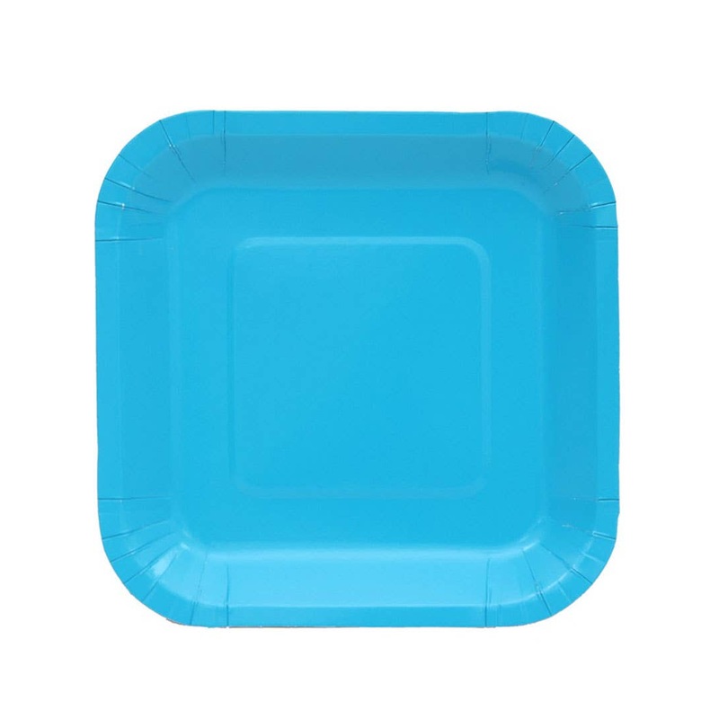 Caribbean Blue 20 Pack 18cm Square Paper Plates