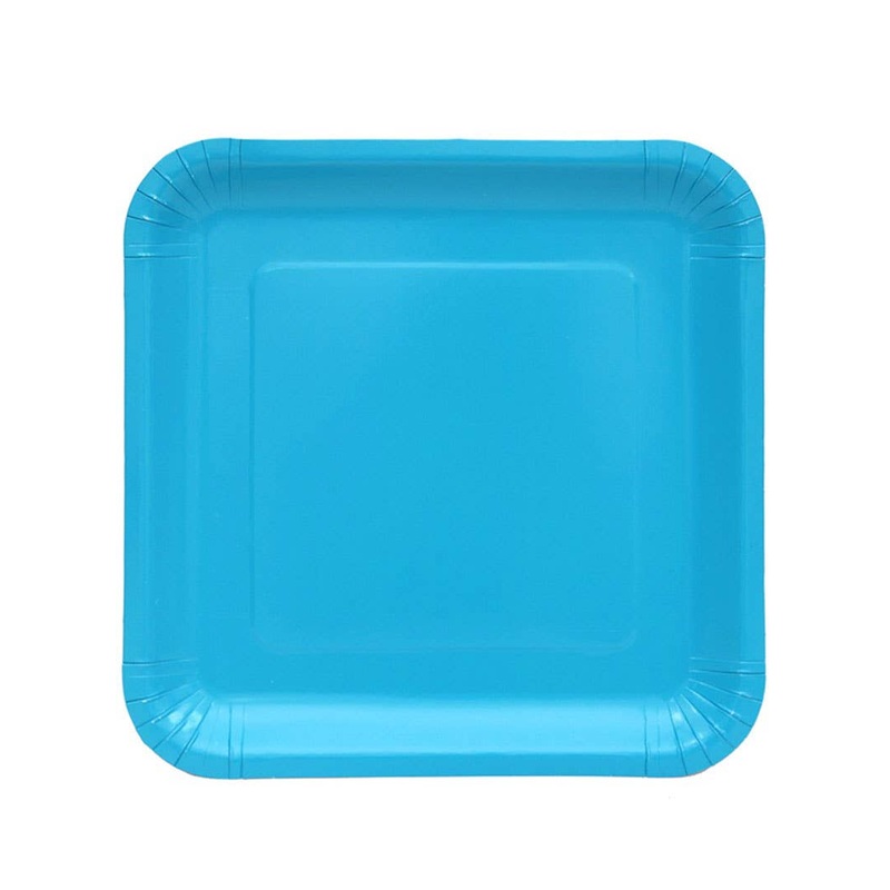 Caribbean Blue 20 Pack 23cm Square Paper Plates
