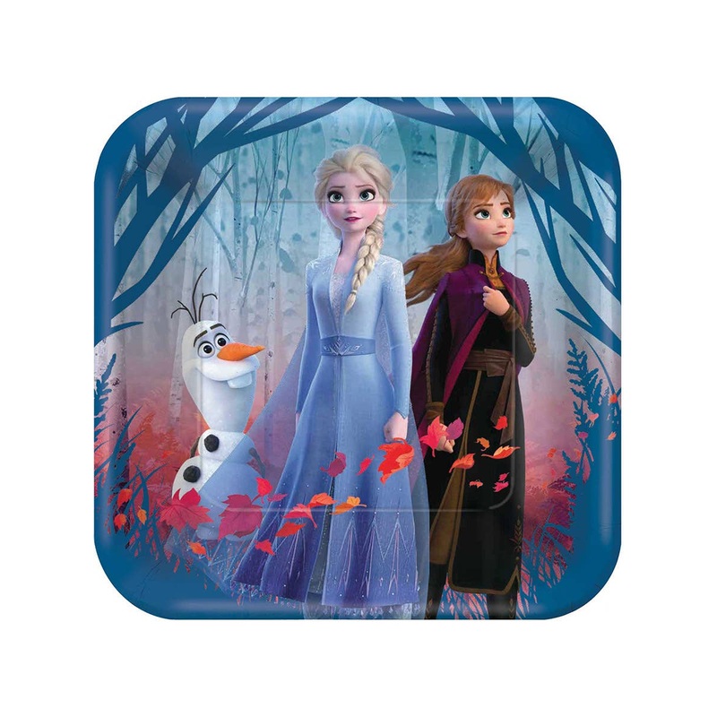 Frozen 2 Pack of 8 Square 23cm Paper Plates