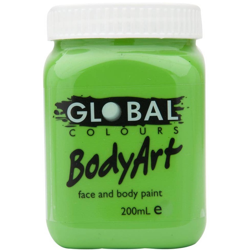 Global BodyArt Lime Green 200ml Liquid Makeup