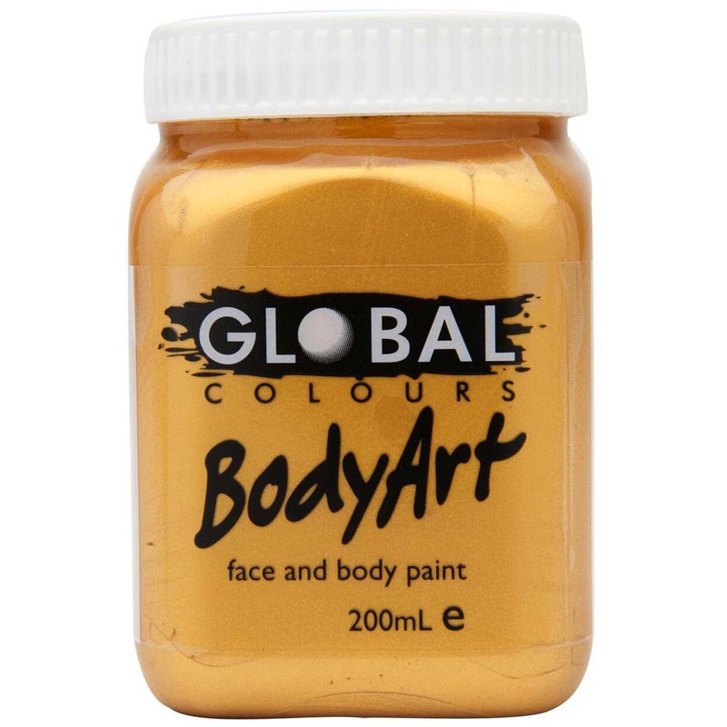 Global BodyArt Metallic Gold 200ml Liquid Makeup