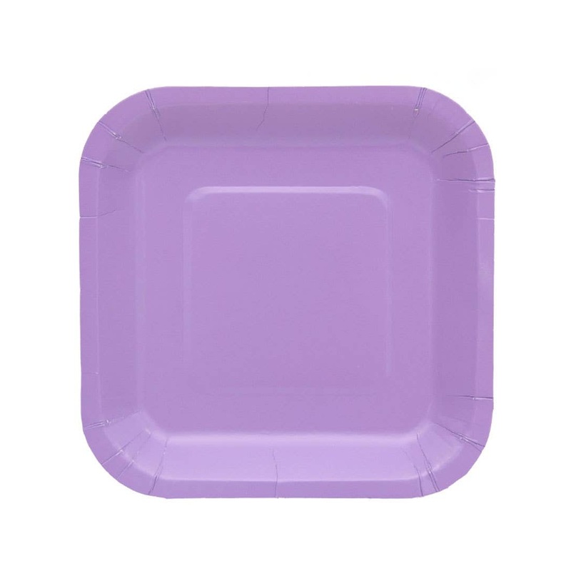 Lavender Purple 20 Pack 18cm Square Paper Plates