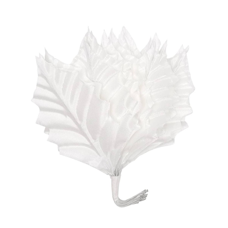 White Sparkle 20 Pack 10cm Craft Leaves