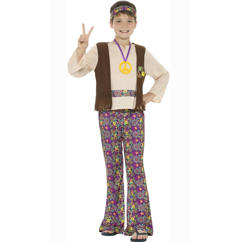1960s Boys Retro Hippie Costume Large