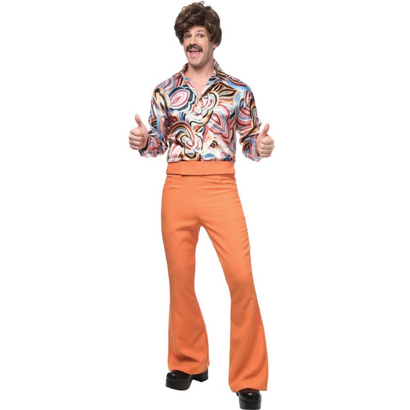 1970s Dude Retro Orange Mens Costume Standard