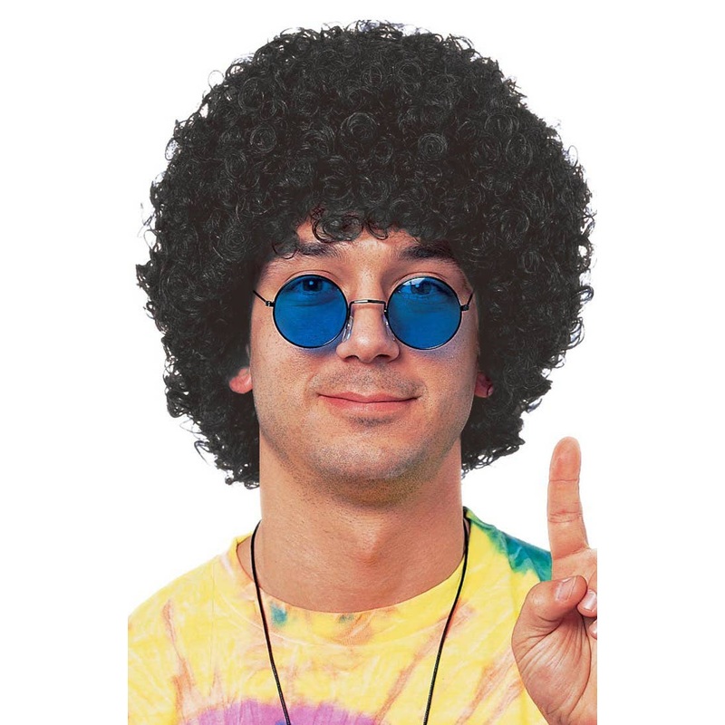 1970s Retro Adults Near Black Afro Wig
