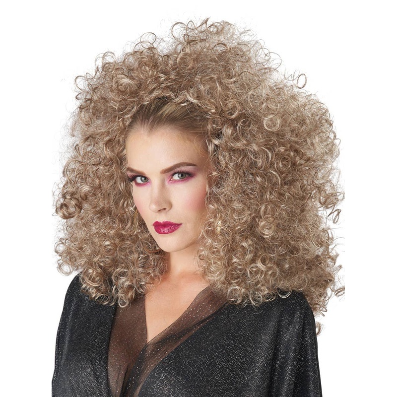 1970s Womens Blonde 3/4 Afro Costume Wig on Headband