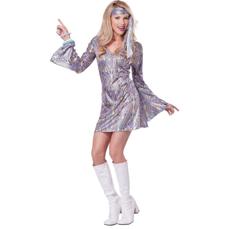 1970s Womens Disco Sensation Fancy Dress Costume Large