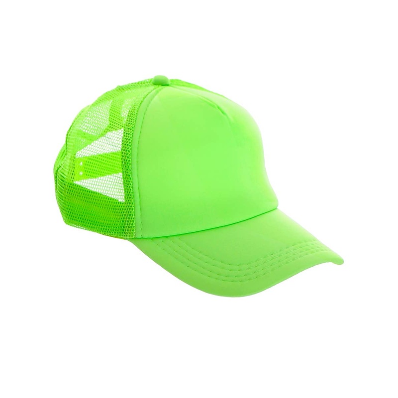 1980s Adults Neon Green Costume Cap