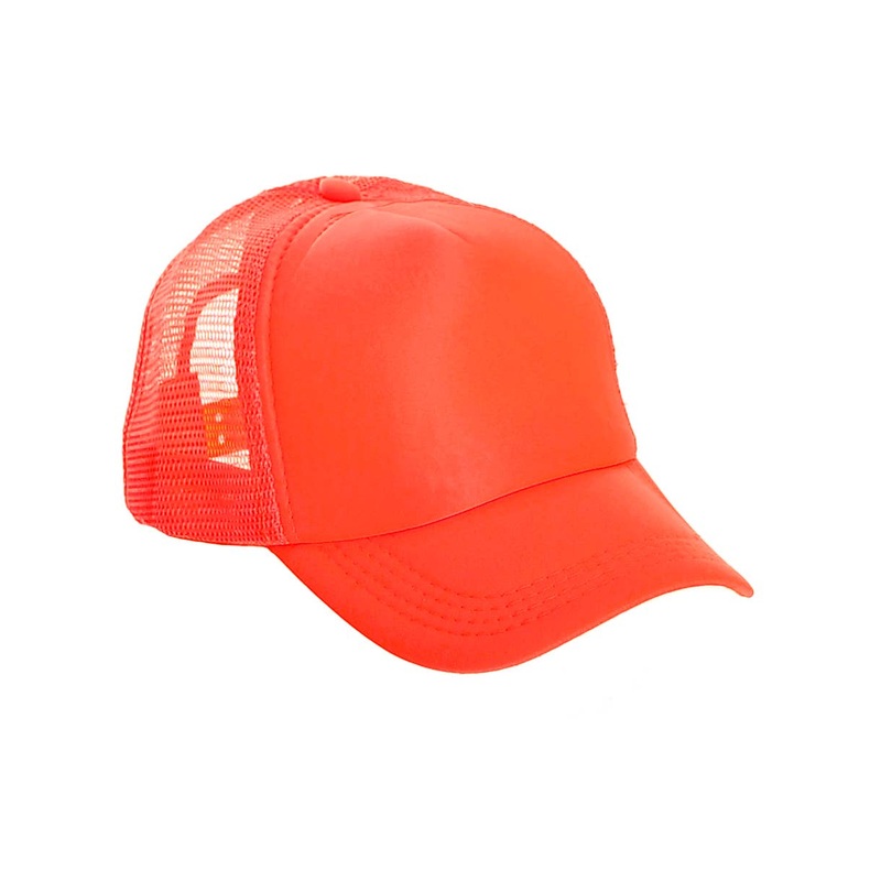 1980s Adults Neon Orange Costume Cap