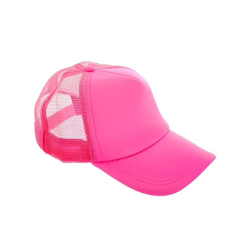 1980s Adults Neon Pink Costume Cap