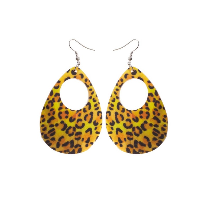 1980s Cheetah Print Shell Earrings