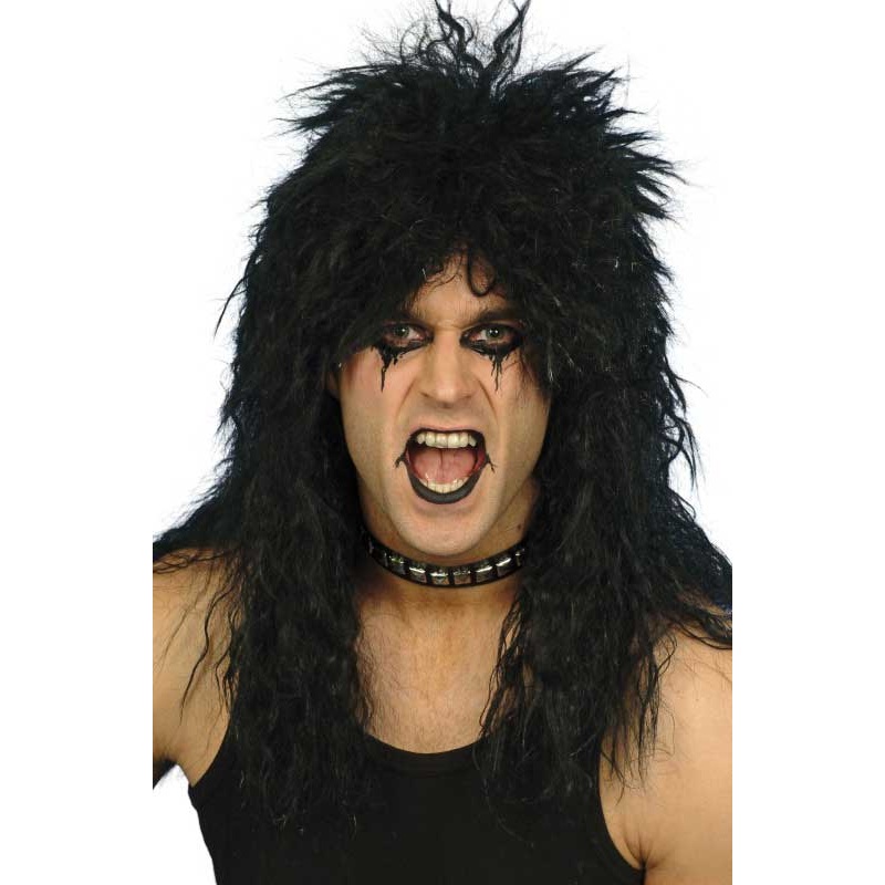 1980s Hard Rocker Black Costume Wig