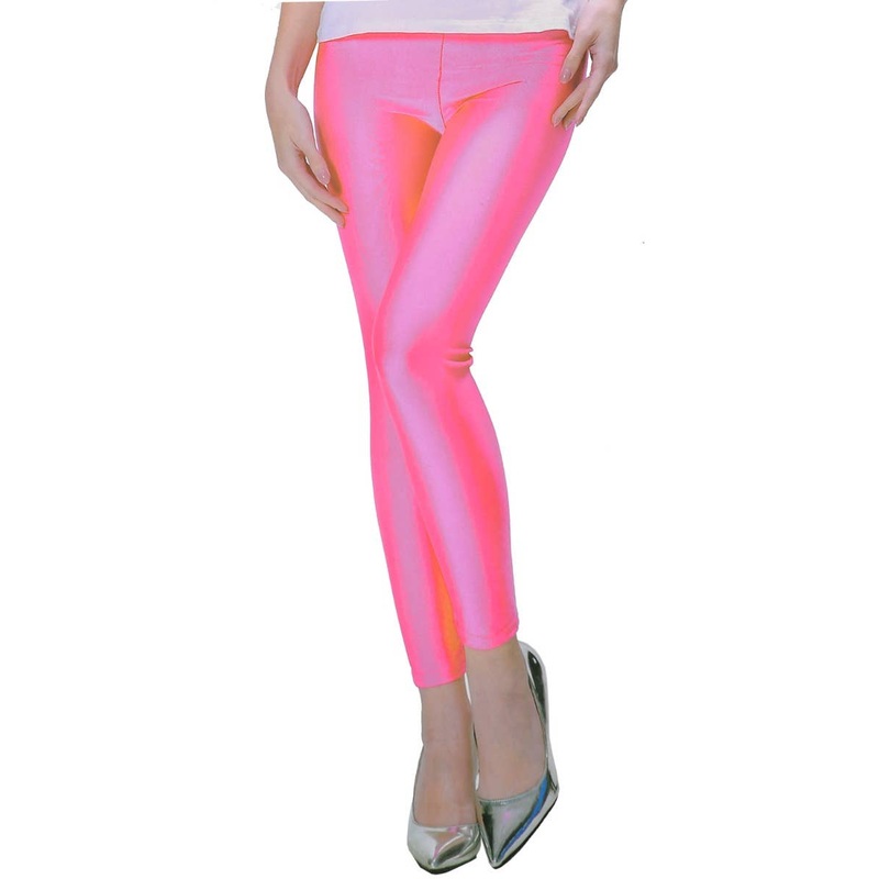 1980s Party Hot Pink Womens Costume Leggings One Size
